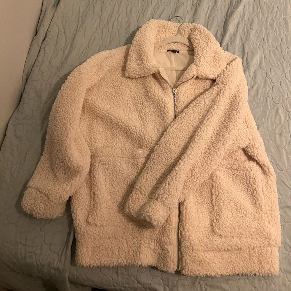 Cream colored teddy coat
